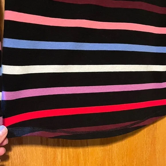 Talbots Black Multicolor Striped Long Sleeve Top - Picture 13 of 14